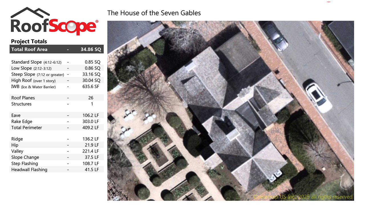 The House of the Seven Gables roof and gables, Salem, Massachusetts