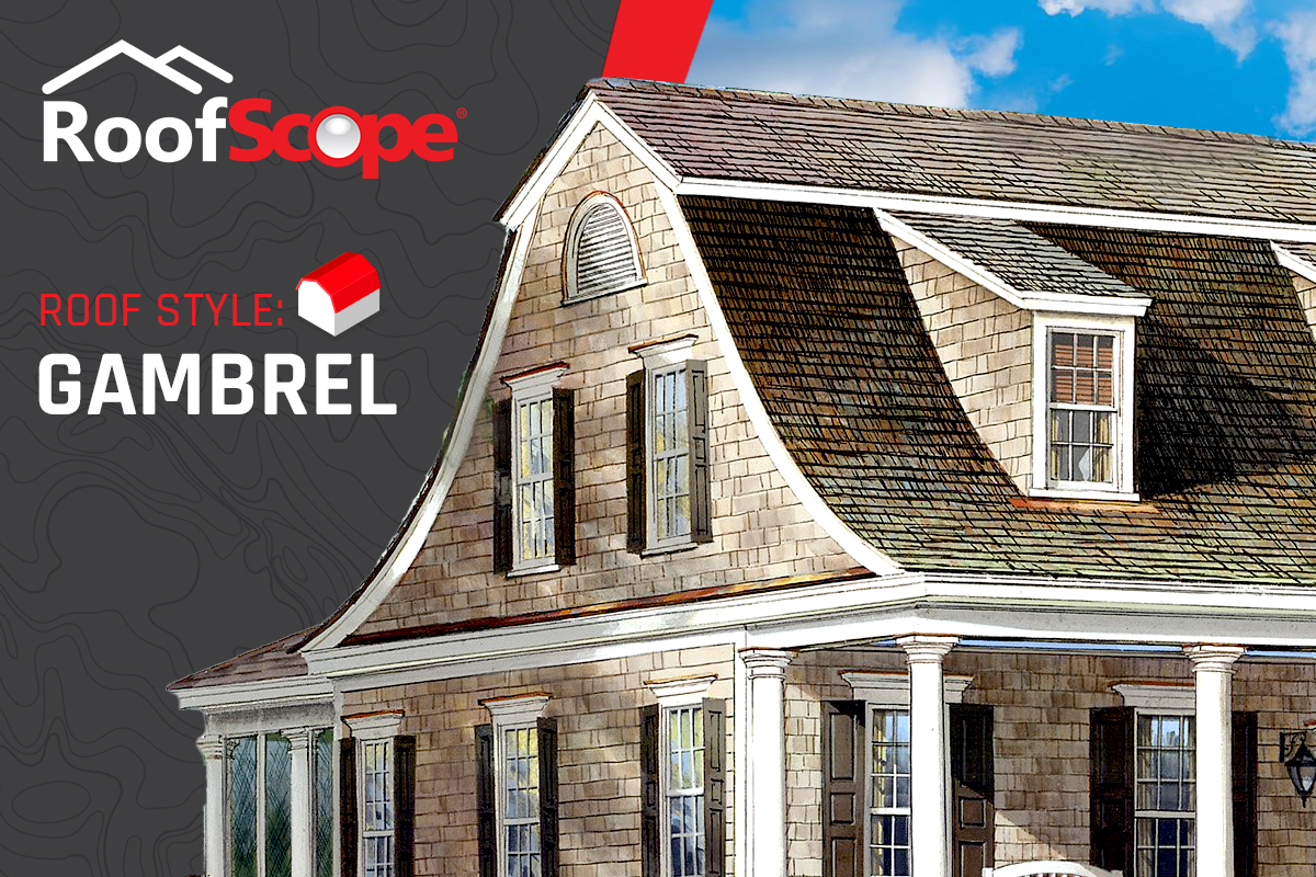 Gambrel roof with steep lower slope on a barn-style home