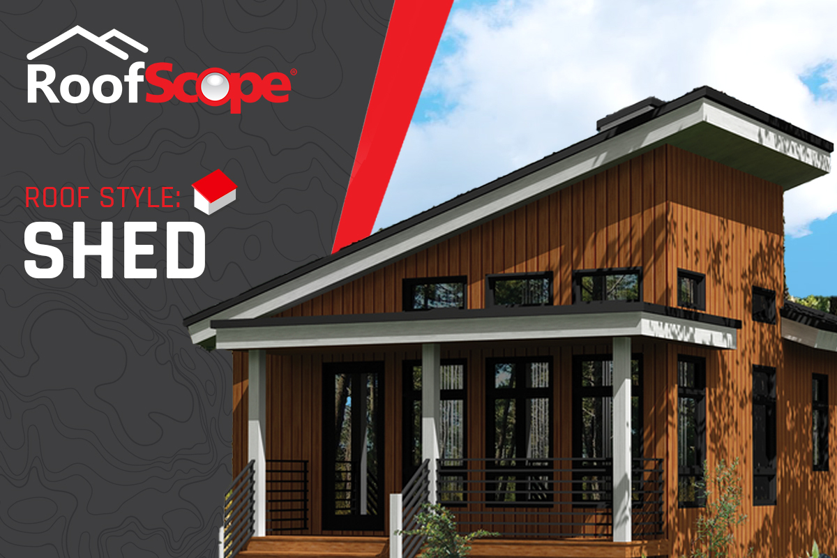 Shed roof with a single sloping plane on a modern addition